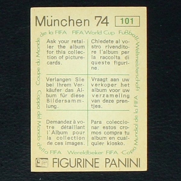 Gerd Müller Sticker No. 101 Panini - München 74