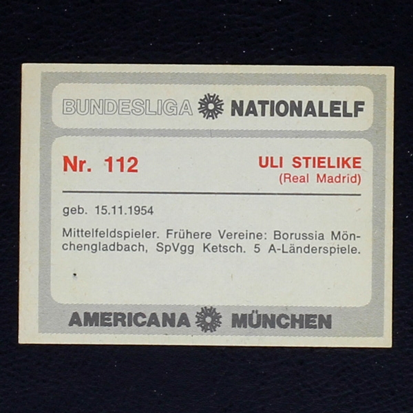 Uli Stielike Americana Card No. 112 - Bundesliga Nationalelf 1978