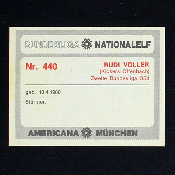 Rudi Völler Americana Bild No. 440 - Bundesliga Nationalelf 1978