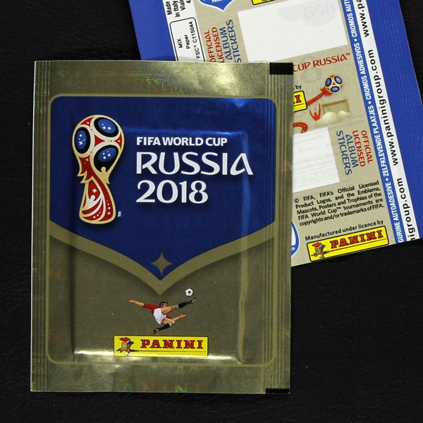 Russia 2018 Panini Sticker Tüte blaue Variante ohne Barcode