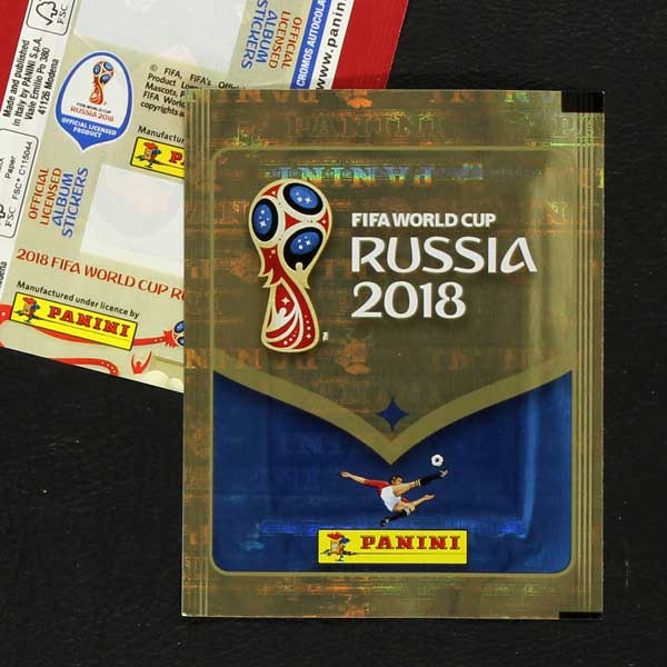 Russia 2018 Panini Sticker Tüte rote Variante ohne Barcode