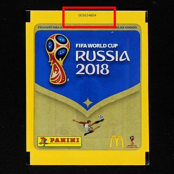 Russia 2018 McDonalds Panini Portuguese Version + Number