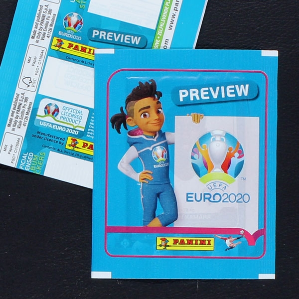 Euro 2020 Review Panini sticker bag blue without barcode