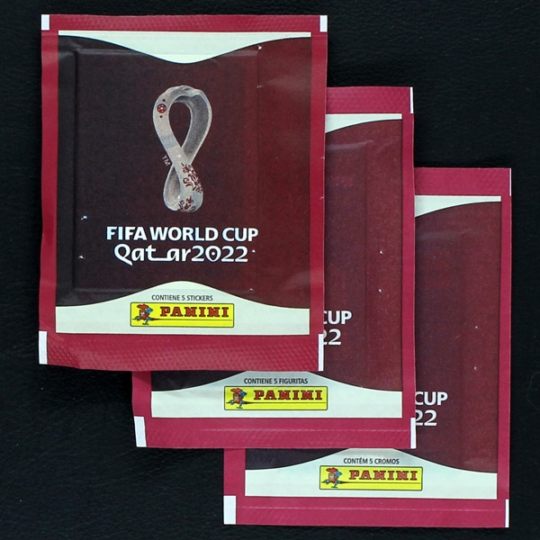 Qatar 2022 Panini Sticker Tüte - 3 Brasil Versionen