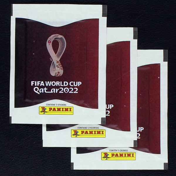 Qatar 2022 Panini Tüte - 3x weiß Brasil Versionen