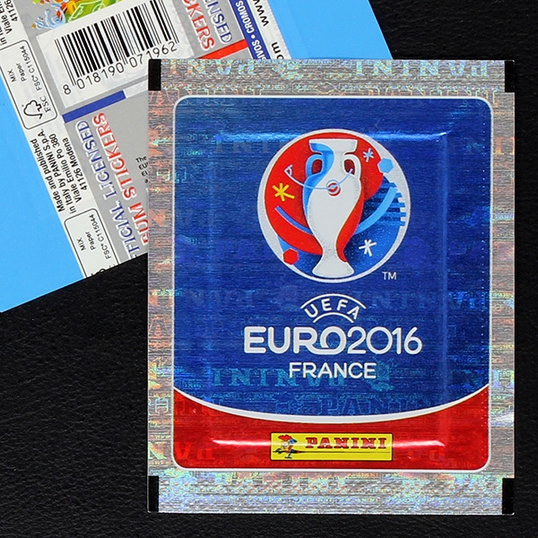 Euro 2016 Panini Sticker Tüte - hellblau horizontal