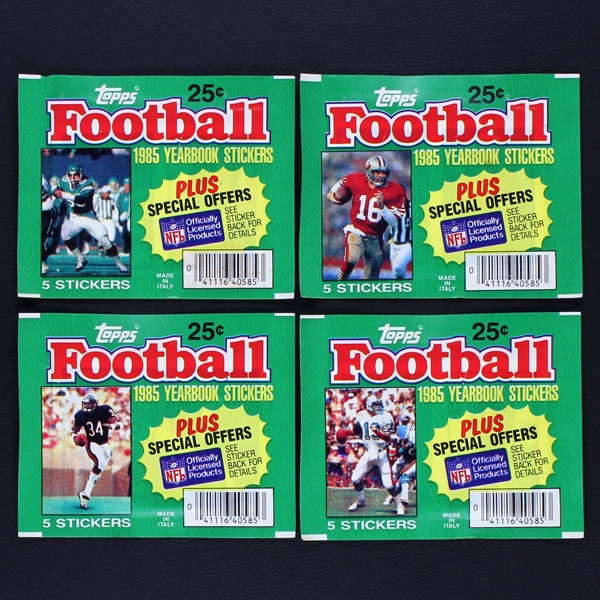 NFL Football 1985 Topps Sticker Tüte - 4 Versionen
