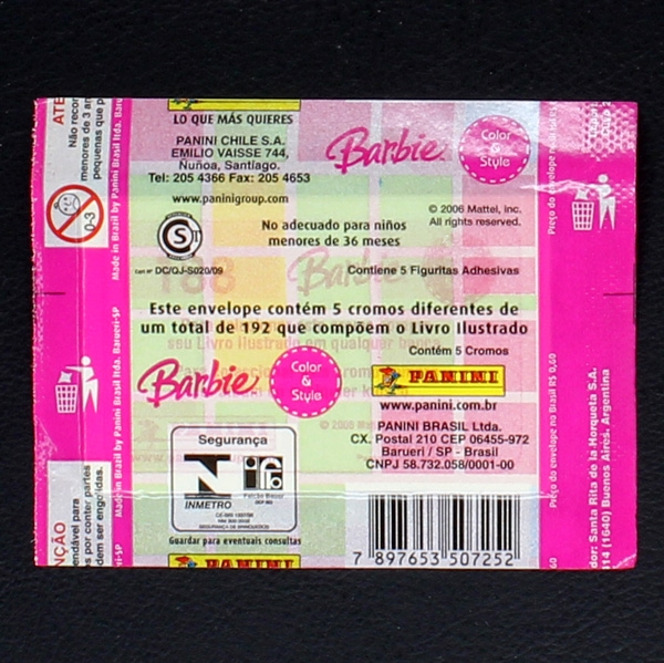 Barbie Color & Style 2006 Panini Sticker Tüte - Brasil Version