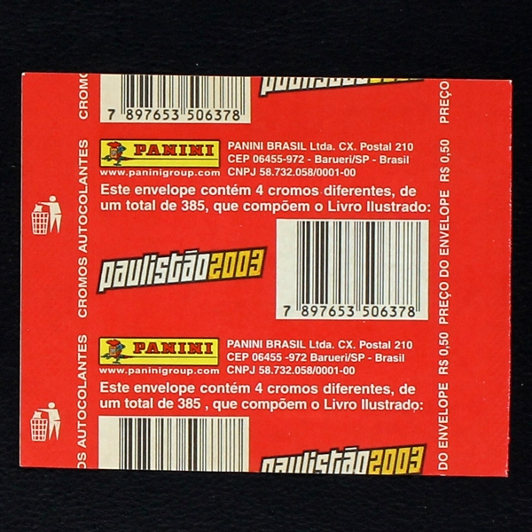 Paulistao 2003 Panini sticker bag - empty