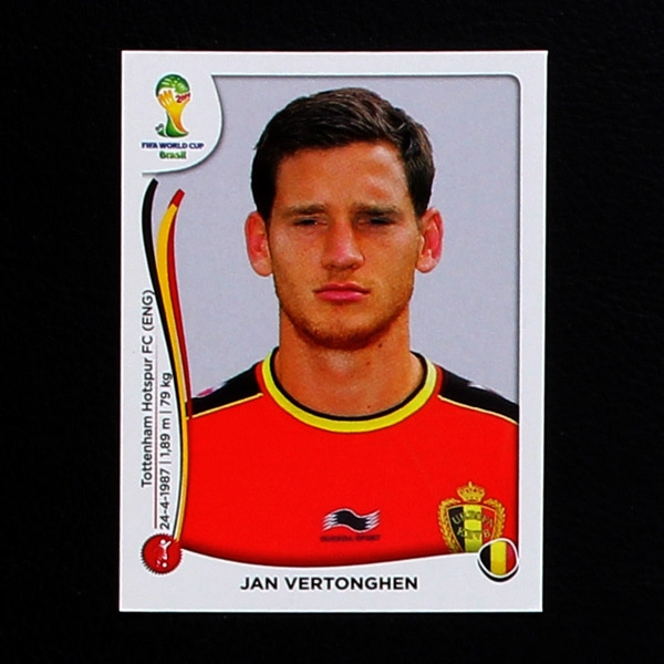 Brasil 2014 Nr. 569 Panini Sticker Jan Vertonghen