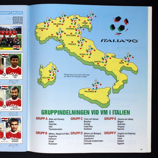 Italia 90 Panini Sticker Album komplett Schwedische Version