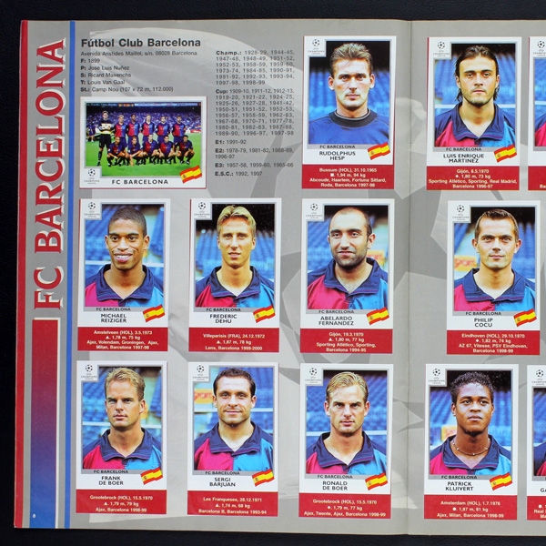 Champions League 1999 Panini Sticker Album komplett - HR