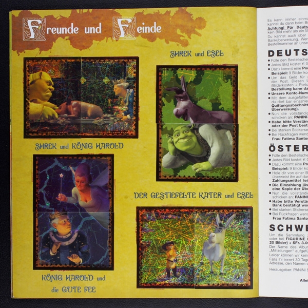 Shrek 2 Panini Sticker Album komplett