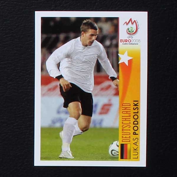 Euro 2008 Nr. 506 Panini Sticker Podolski in Action