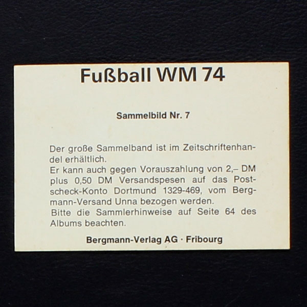 Franz Beckenbauer Bergmann Sticker Fußball WM 74