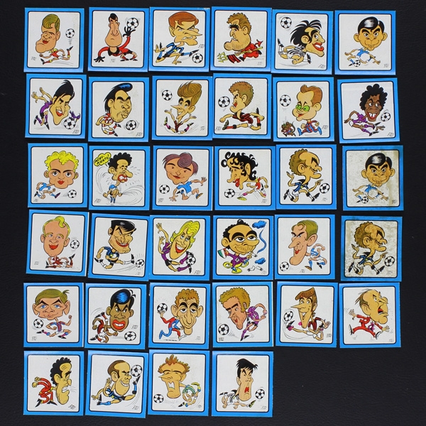 Calciatori 1969 Panini Sticker - 34 Karikaturen ohne Rückseiten