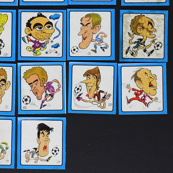 Calciatori 1969 Panini Sticker - 34 Karikaturen ohne Rückseiten