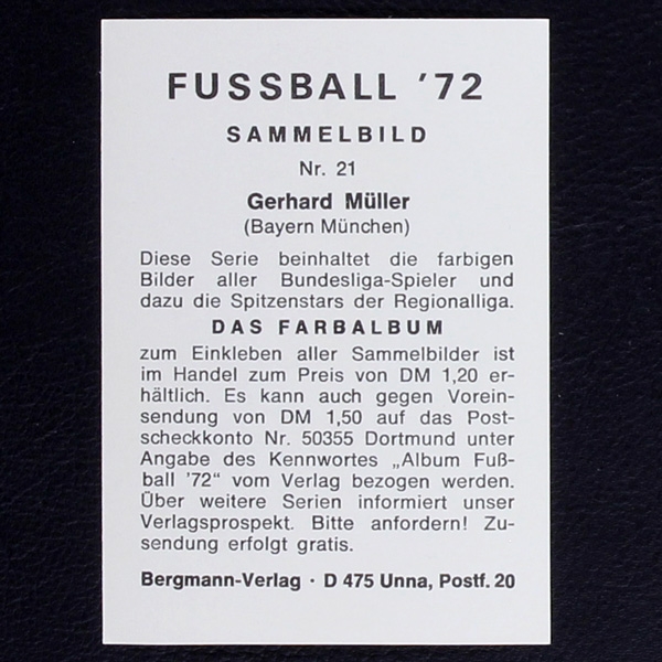 Gerd Müller Bergmann Sticker  No. 21 - Fußball 1972