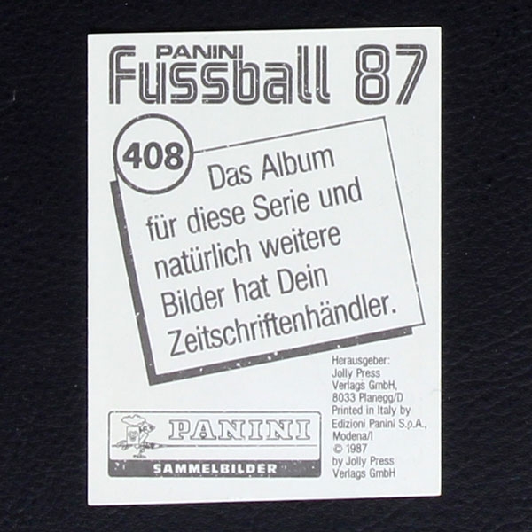 Vincenzo Scifo Panini Sticker Nr. 408 - Fußball 87