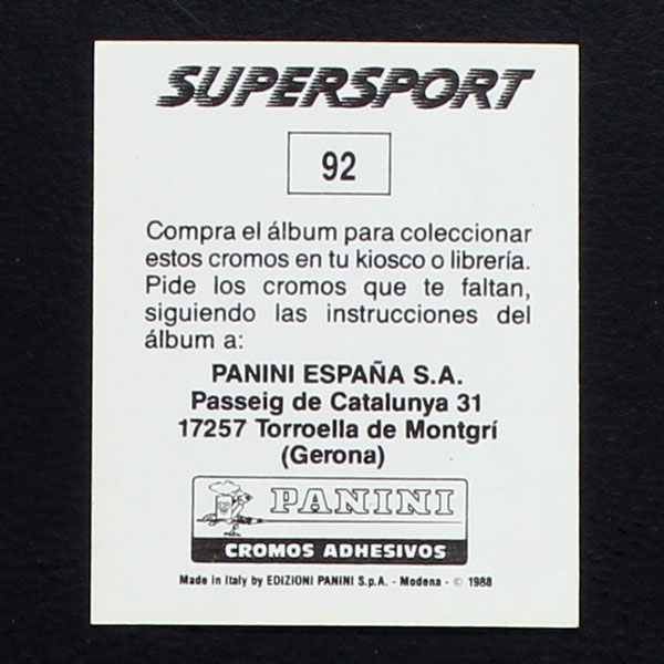 Giuseppe Bergomi Panini Sticker No. 92 - Super Sport 1988