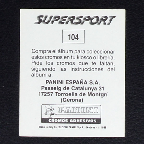 Sören Lerby Panini Sticker Nr. 104 - Super Sport 1988