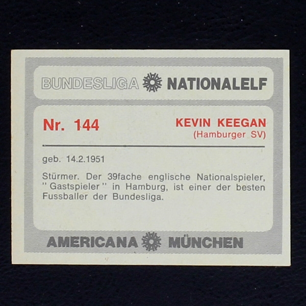 Kevin Keegan Americana Card No. 144 - Bundesliga Nationalelf 1978