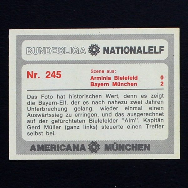 Bayern München Americana Card No. 245 - Bundesliga Nationalelf 1978