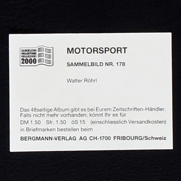 Walter Röhrl Bergmann Sticker No. 178 - Motorsport