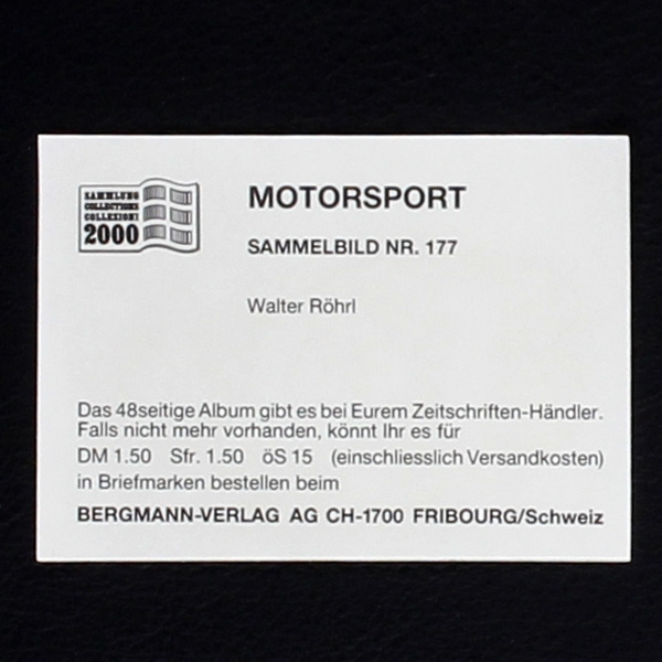 Walter Röhrl Bergmann Sticker No. 177 - Motorsport