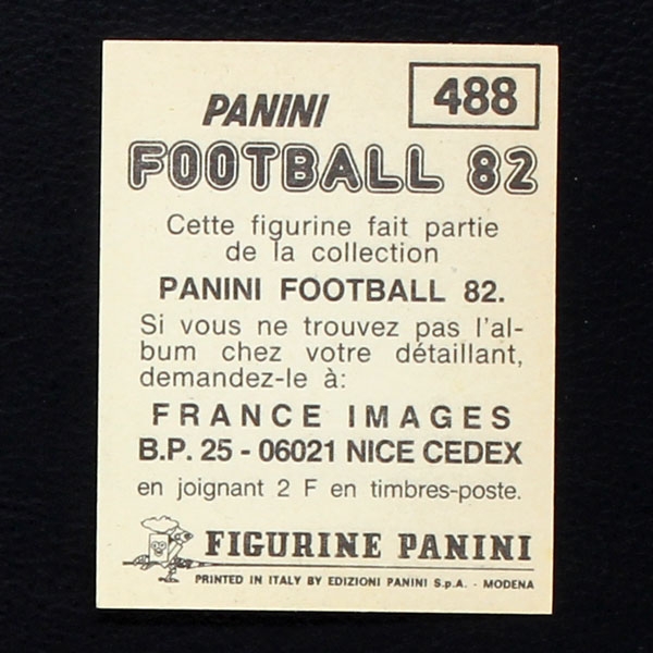 Michel Platini Panini Sticker No. 488 - Football 82