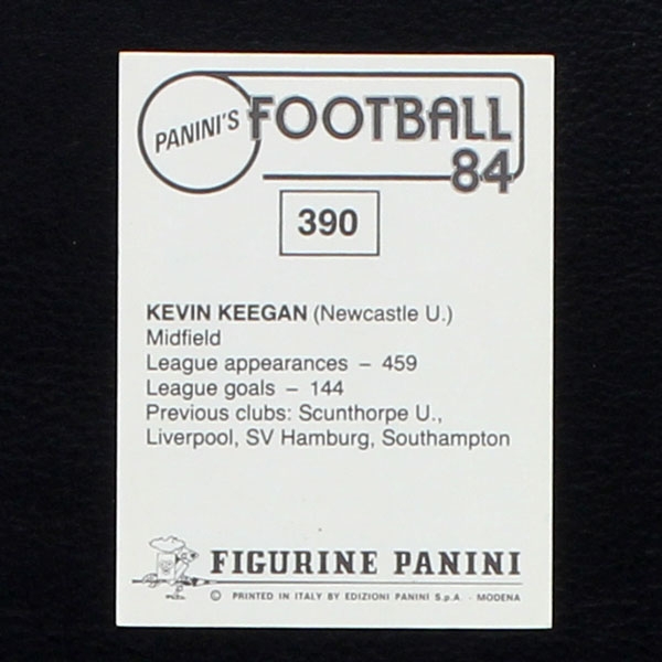 Kevin Keegan Panini Sticker No. 390 - Football 84