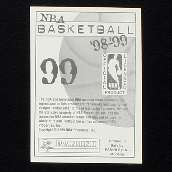 Tim Duncan Panini Sticker No. 99 - NBA Basketball 98