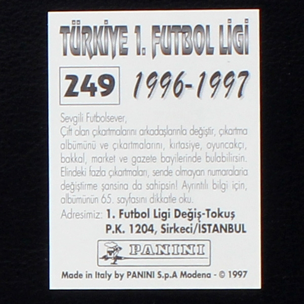 Marcel Desailly Panini Sticker No. 249 - Türkiye 1. Futbol Ligi 1996