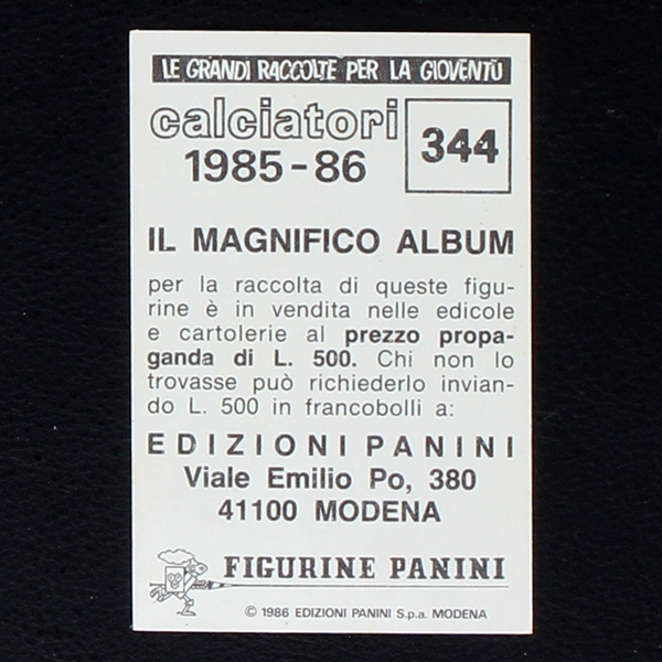 Platini Panini Sticker No. 344 - Calciatori 1985