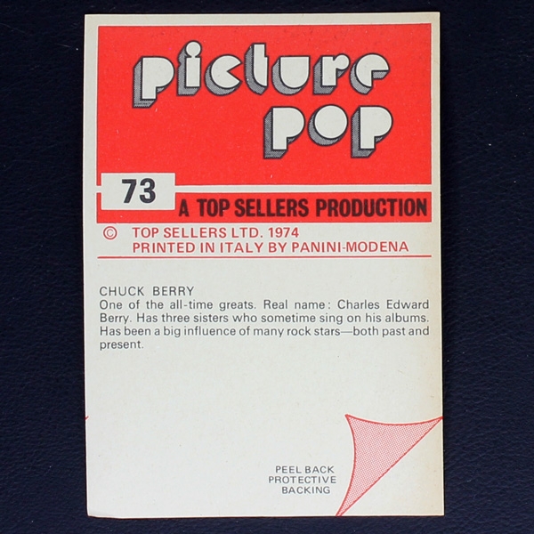 Chuck Berry Panini Sticker No. 73 - Picture Pop 1974