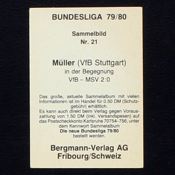 Hans Müller Bergmann Sticker No. 21 - Bundesliga 79