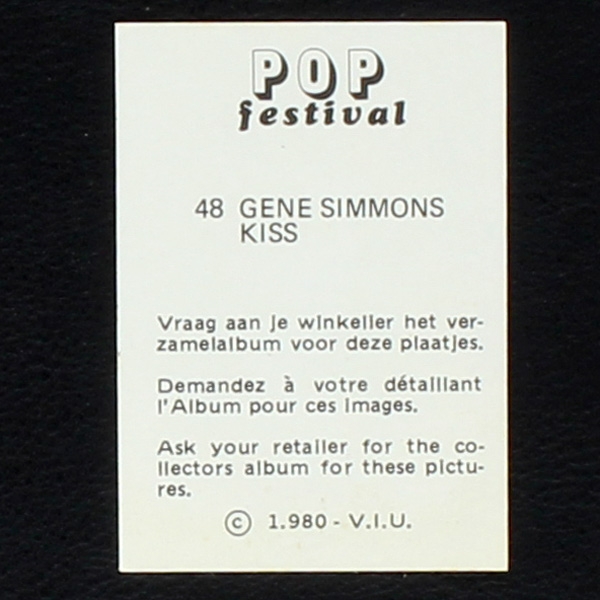 Gene Simmons Kiss VIU Sticker No. 48 - Pop Vestival
