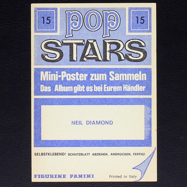 Neil Diamond Panini Sticker No.15  - Pop Stars