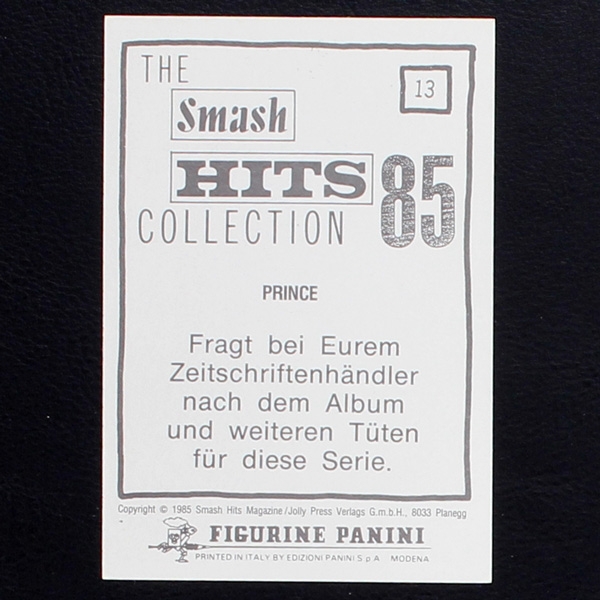 Prince Panini Sticker No.13  - Smash Hits 85