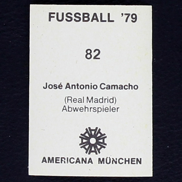 Jose Antonio Camacho Americana Sticker No. 82 - Fußball 79