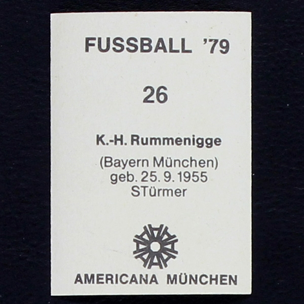 K.-H. Rummenigge Americana Sticker No. 26 - Fußball 79