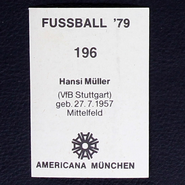 Hansi Müller Americana Sticker No. 196 - Fußball 79