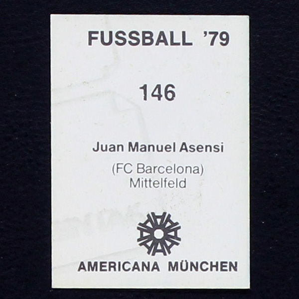 Juan Manuel Asensi Americana Sticker No. 146 - Fußball 79