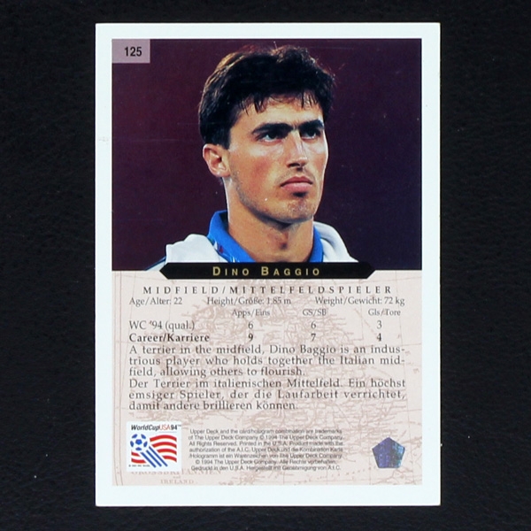 Dino Baggio Upper Deck Trading Card No. 125 - USA 94