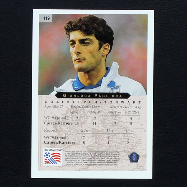 Gianluca Pagliuca Upper Deck Trading Card No. 119 - USA 94