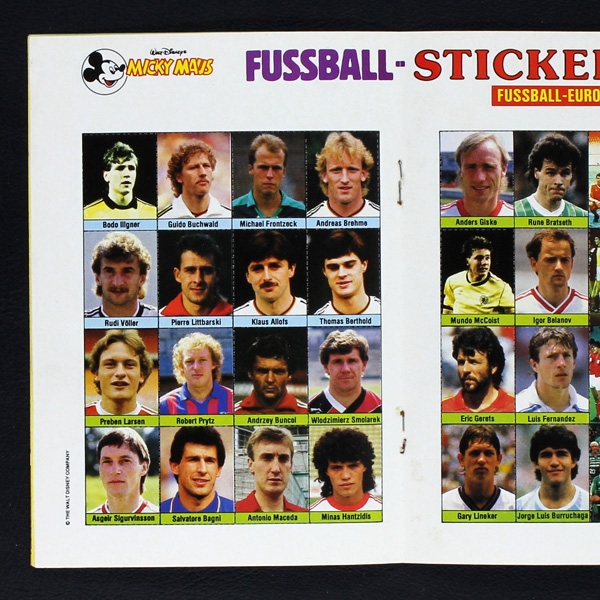 Euro 88 Micky Maus sticker album complete unglued