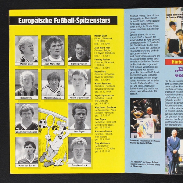 Euro 88 Micky Maus sticker album complete unglued